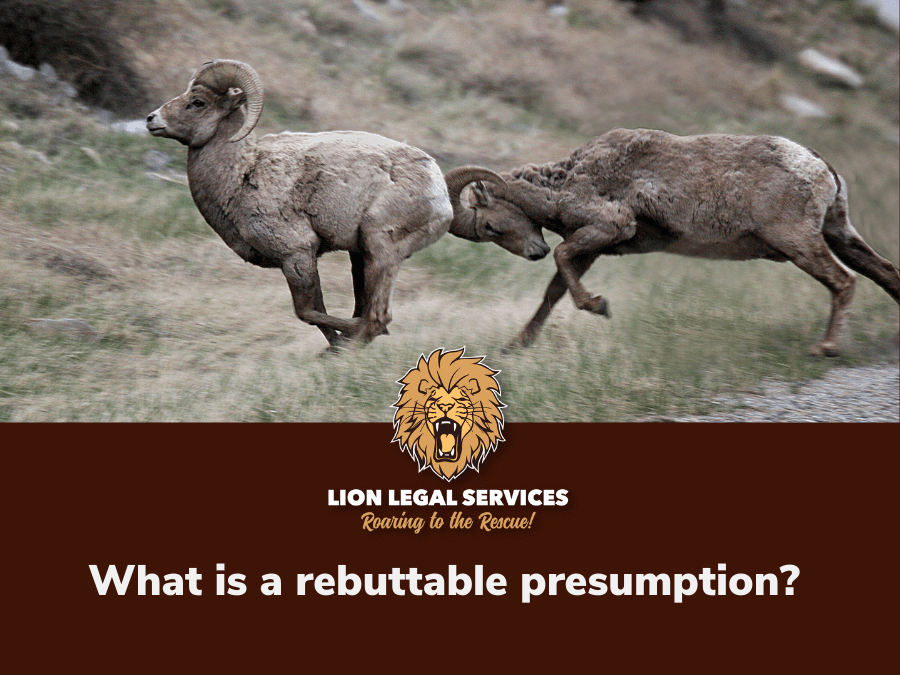 This photo of two rams, one butting the other from behind, is the featured image for the article "What is a rebuttable presumption?"
