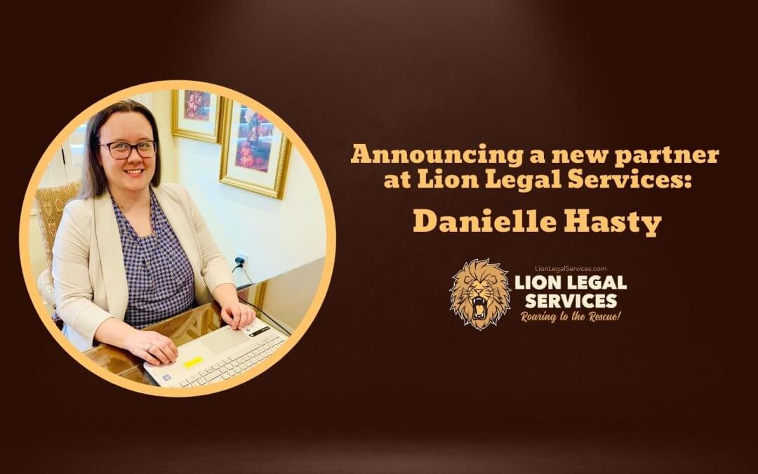 Cover slide for the blog post welcoming our new partner Danielle Hasty